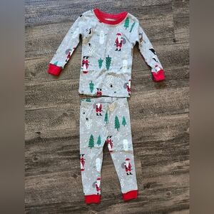 Carter's Kids Christmas Holiday 12 Month Pajamas - Red and Gray